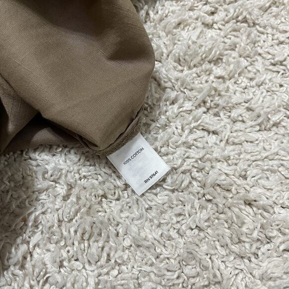 J.Jill Large Petite Brown Cap Sleeve 100% Cotton Pullover Utility Camp Shirt - Picture 5 of 6